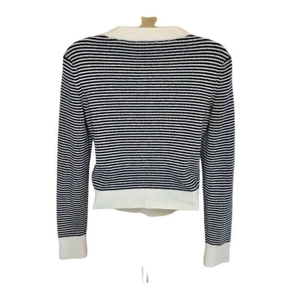 Sandro Blue White Peny Cardigan - Size XS/S - Picture 5 of 10